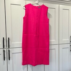 COS Racer Neck MIDI Dress Back Zipper Hot Pink Sleeveless Size 6 Barbie Sheath